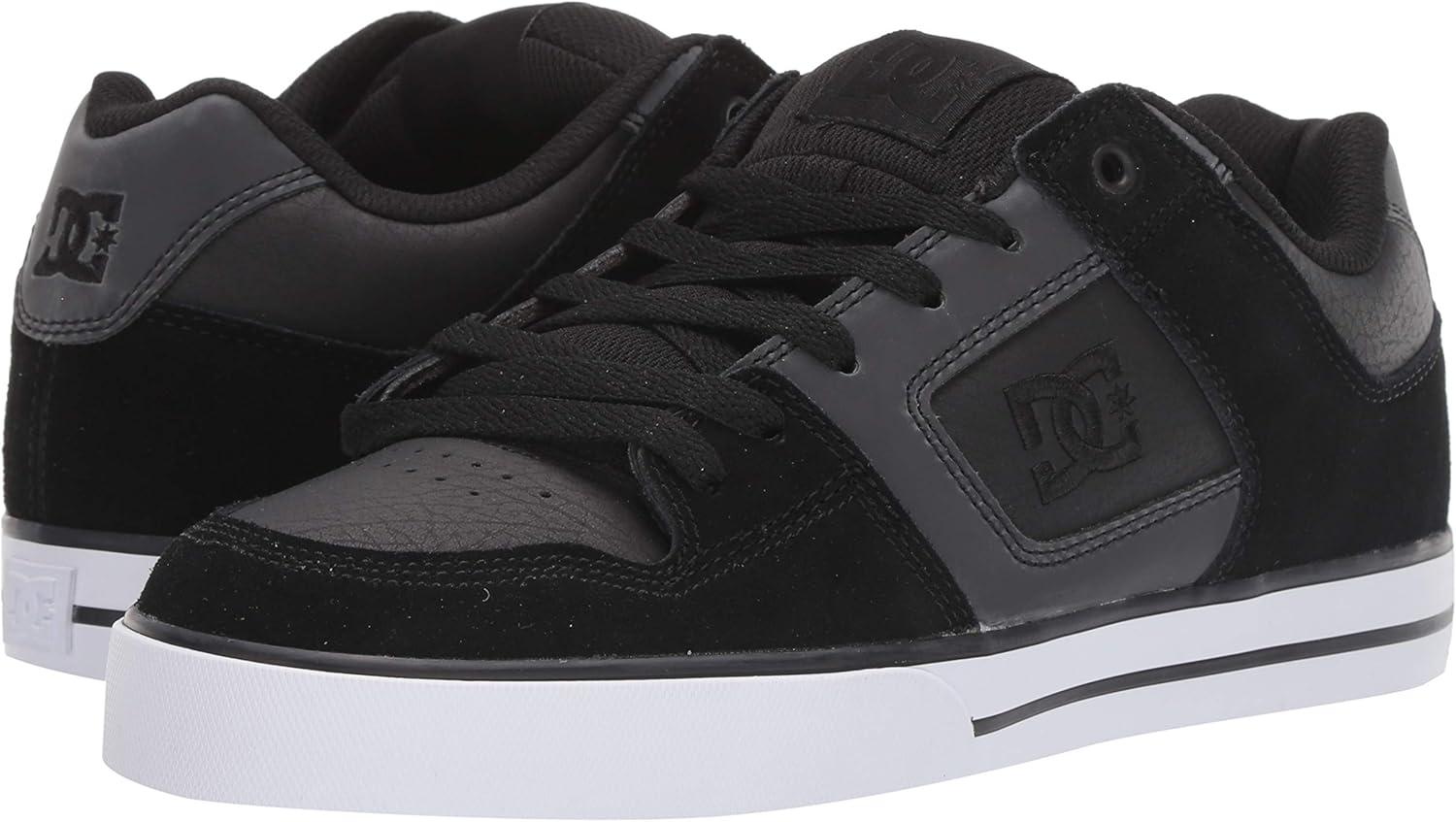 imageDC Mens Pure Casual Low Top Lace Up Skate Shoe SneakerBlack Smooth
