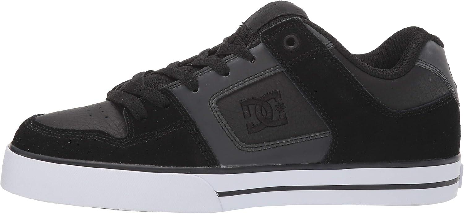 imageDC Mens Pure Casual Low Top Lace Up Skate Shoe SneakerBlack Smooth