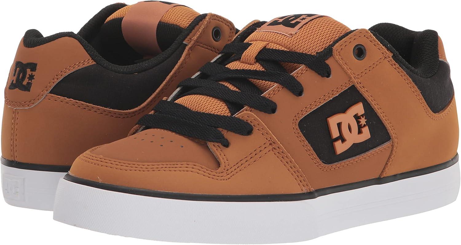 imageDC Mens Pure Casual Low Top Lace Up Skate Shoe SneakerDk ChocoBlackOyster