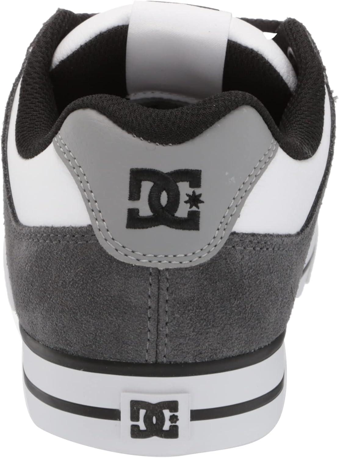 imageDC Mens Pure Casual Low Top Lace Up Skate Shoe SneakerGreyGreyWhite