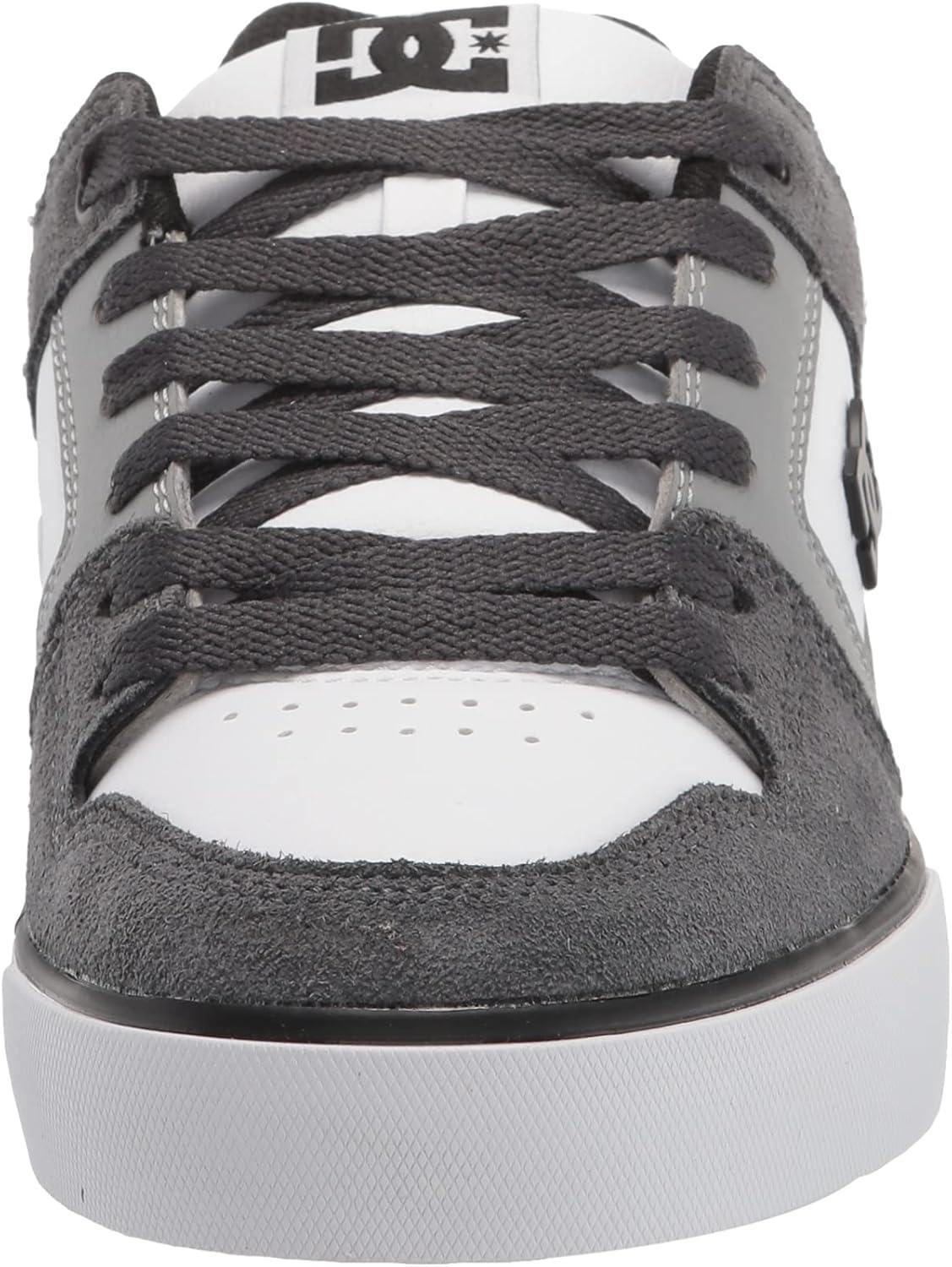 imageDC Mens Pure Casual Low Top Lace Up Skate Shoe SneakerGreyGreyWhite