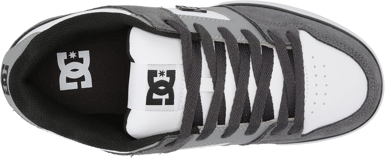 imageDC Mens Pure Casual Low Top Lace Up Skate Shoe SneakerGreyGreyWhite