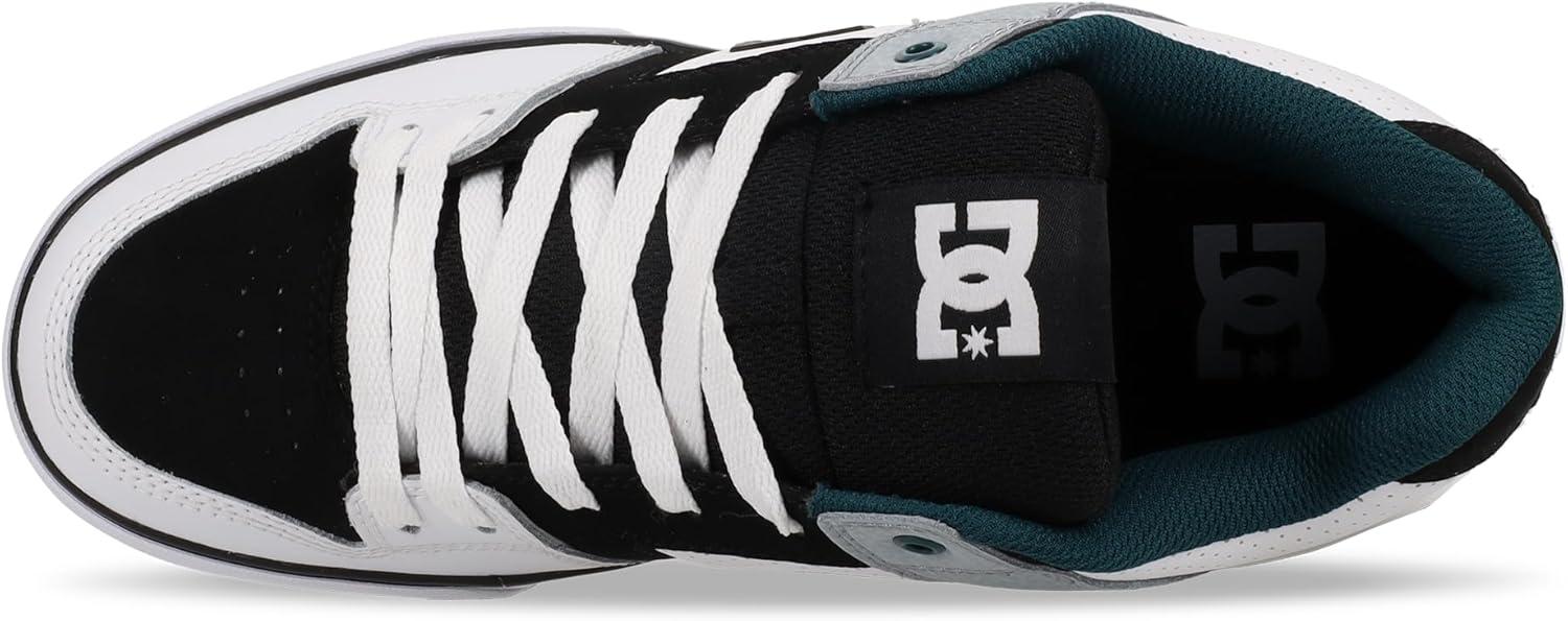 imageDC Mens Pure Low Top Lace Up Casual Skate Shoe SneakerWhiteBlackTeal