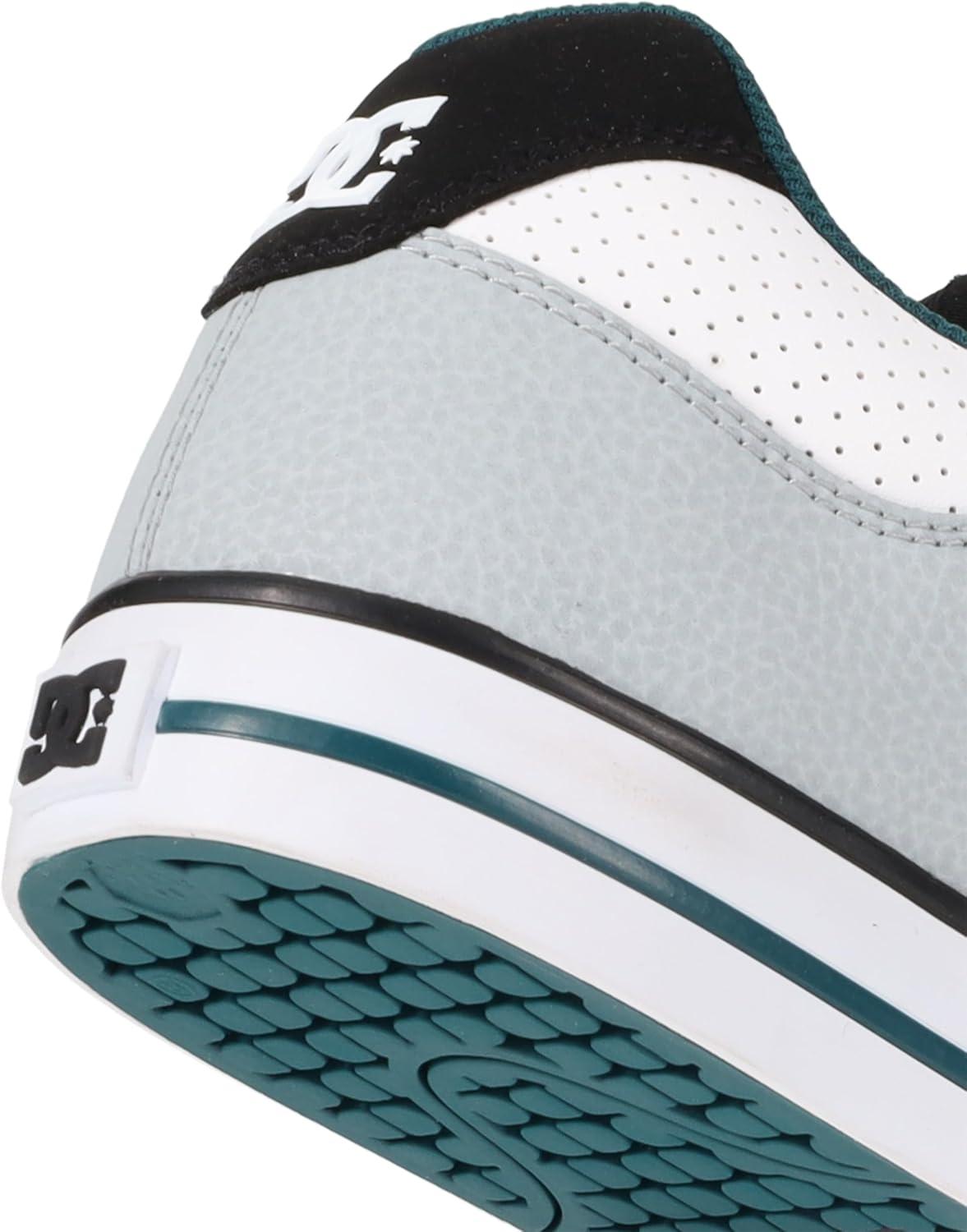 imageDC Mens Pure Low Top Lace Up Casual Skate Shoe SneakerWhiteBlackTeal