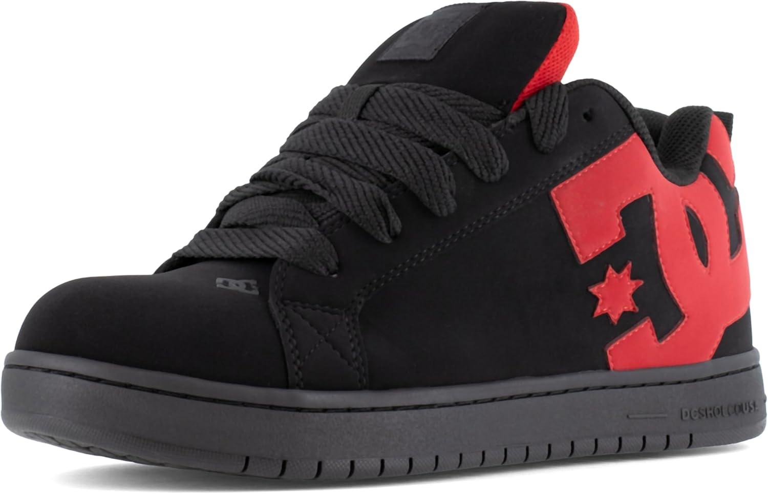 imageDC Shoes Mens Court Graffik Work Black and Red Composite Toe Boots Construction ShoeBlack
