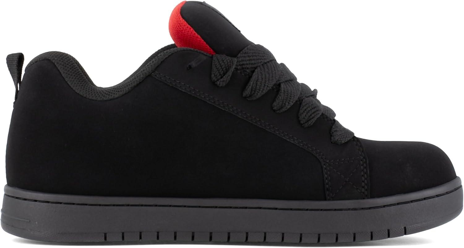 imageDC Shoes Mens Court Graffik Work Black and Red Composite Toe Boots Construction ShoeBlack