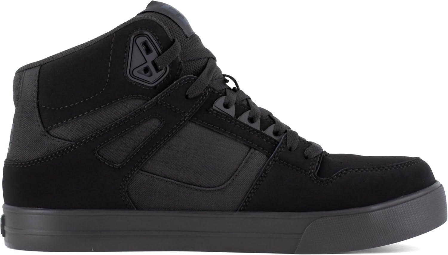 imageDC Shoes Mens Pure Work Black and Dark Gray Composite Toe Boots Construction ShoeBlack
