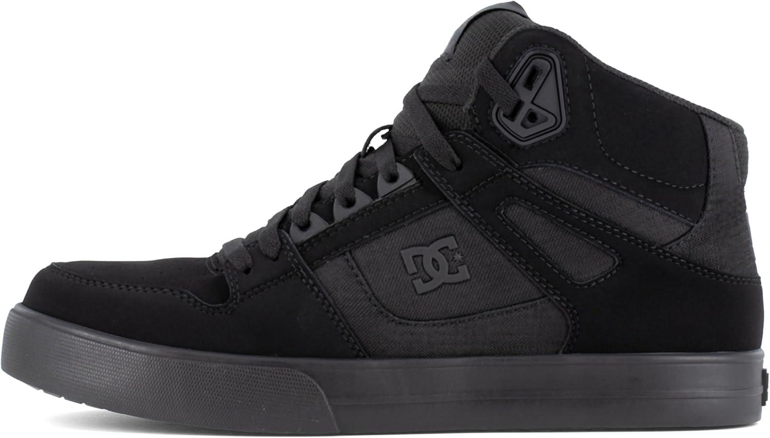 imageDC Shoes Mens Pure Work Black and Dark Gray Composite Toe Boots Construction ShoeBlack