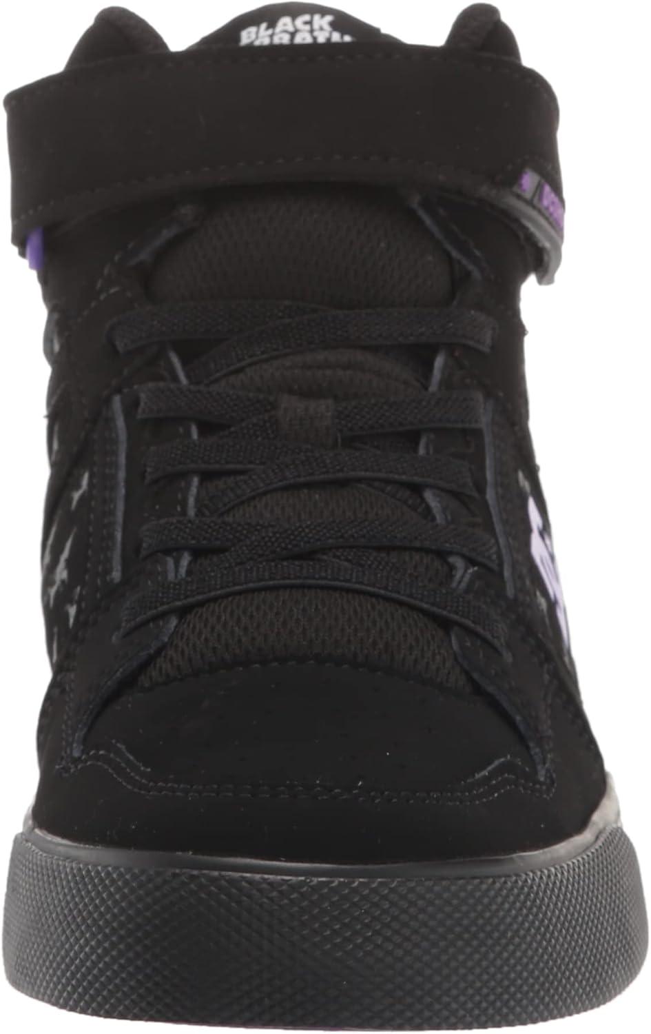imageDC Shoes UnisexChild Pure High Top Ev Skate Shoes with Ankle Strap and Elastic LacesBlack Sabbath BlackPurple
