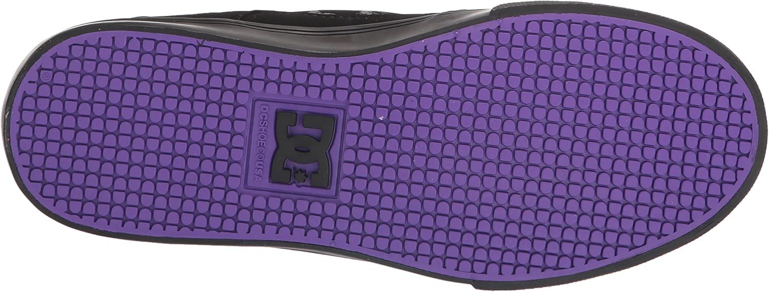 imageDC Shoes UnisexChild Pure High Top Ev Skate Shoes with Ankle Strap and Elastic LacesBlack Sabbath BlackPurple