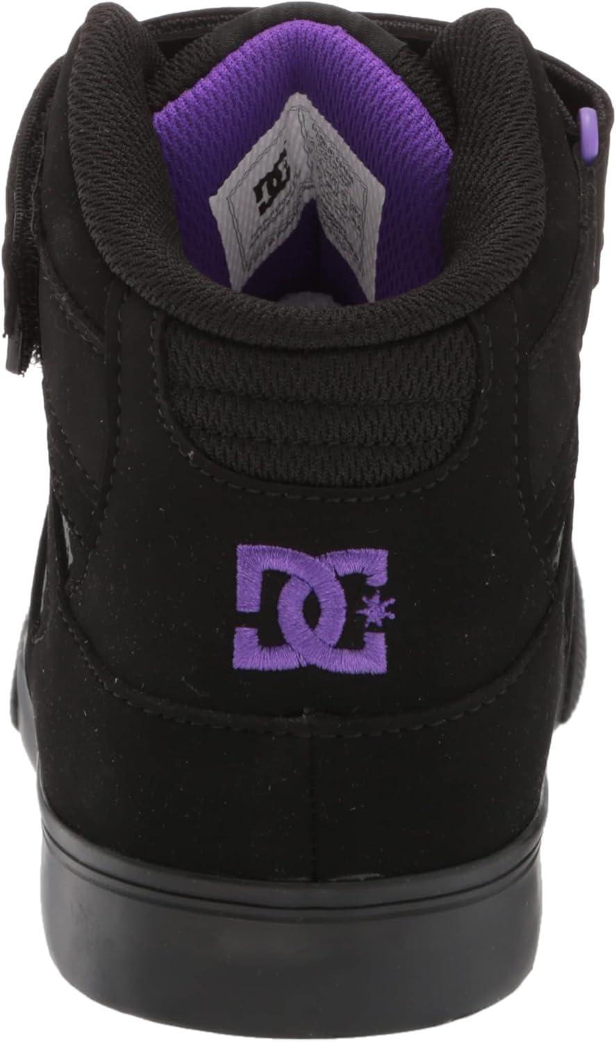 imageDC Shoes UnisexChild Pure High Top Ev Skate Shoes with Ankle Strap and Elastic LacesBlack Sabbath BlackPurple