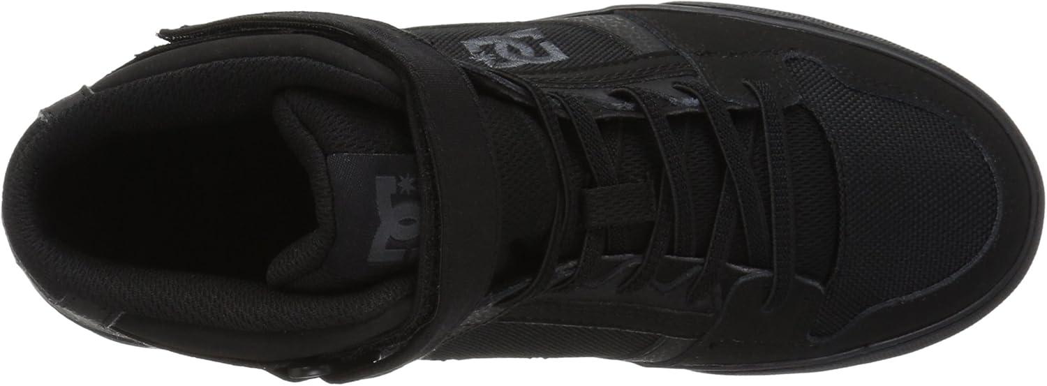 imageDC Shoes UnisexChild Pure High Top Ev Skate Shoes with Ankle Strap and Elastic LacesBlackBlackBlack