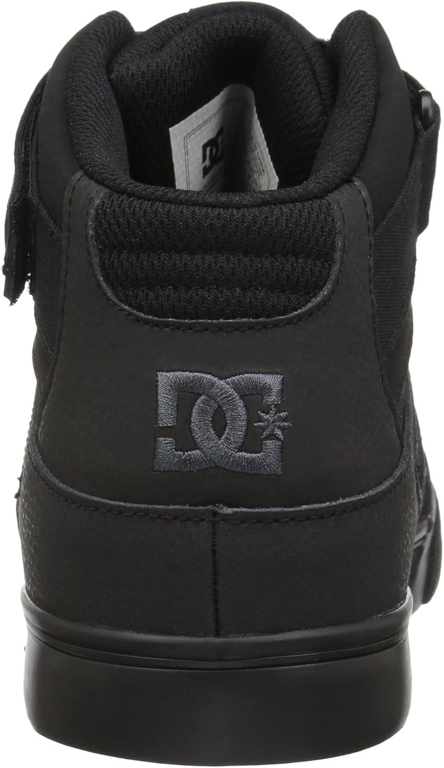 imageDC Shoes UnisexChild Pure High Top Ev Skate Shoes with Ankle Strap and Elastic LacesBlackBlackBlack