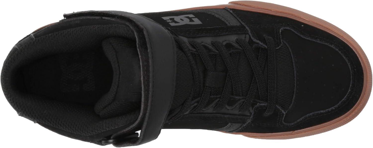 imageDC Shoes UnisexChild Pure High Top Ev Skate Shoes with Ankle Strap and Elastic LacesBlackGum