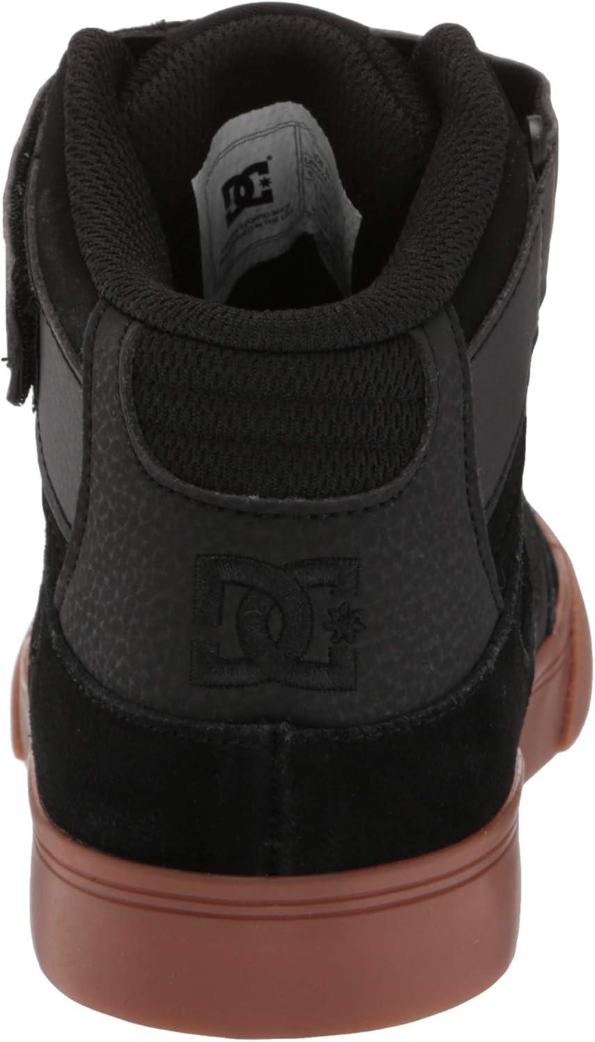 imageDC Shoes UnisexChild Pure High Top Ev Skate Shoes with Ankle Strap and Elastic LacesBlackGum