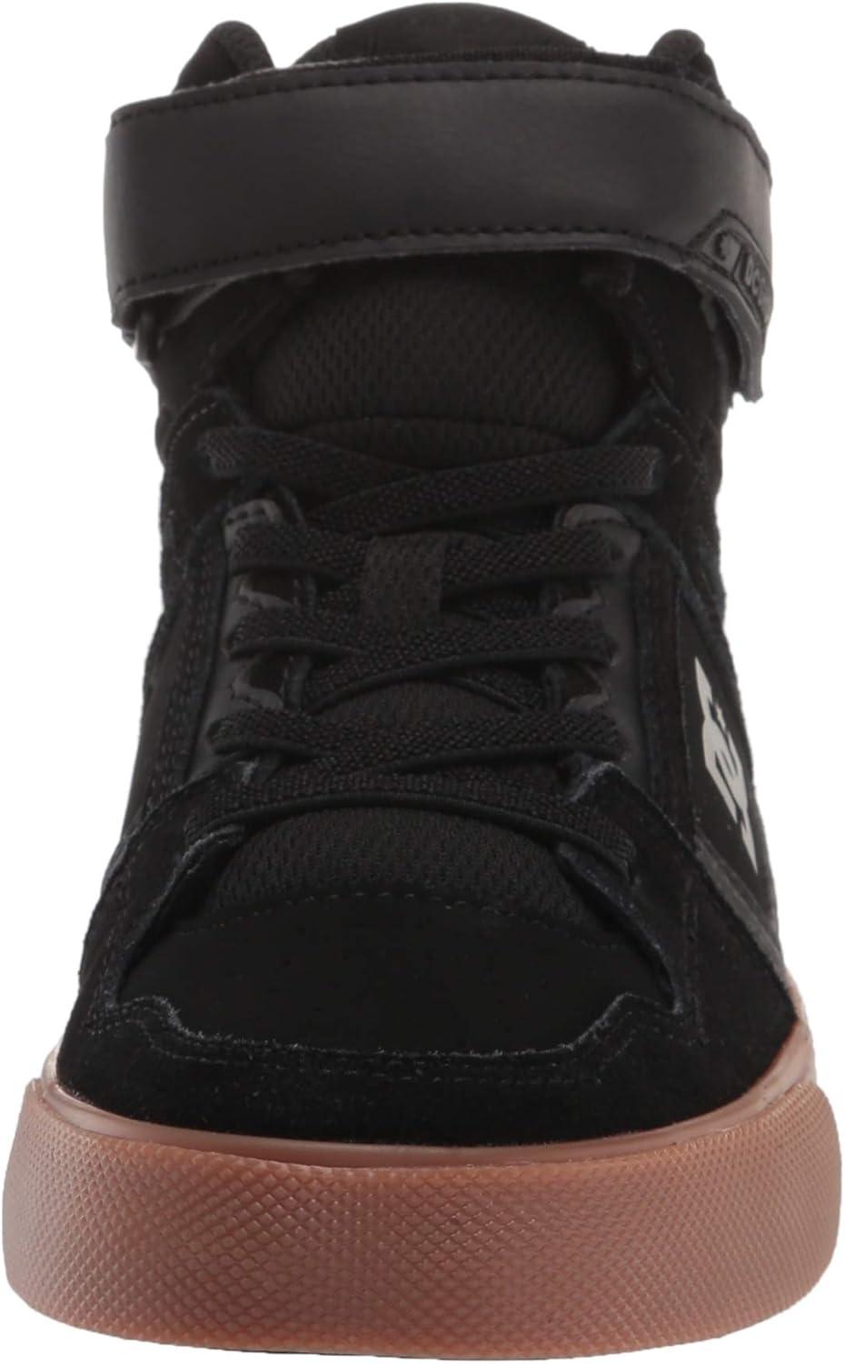 imageDC Shoes UnisexChild Pure High Top Ev Skate Shoes with Ankle Strap and Elastic LacesBlackGum