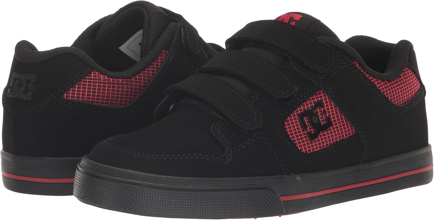 imageDC UnisexChild Pure V Low Skate ShoeBlackBlackRed