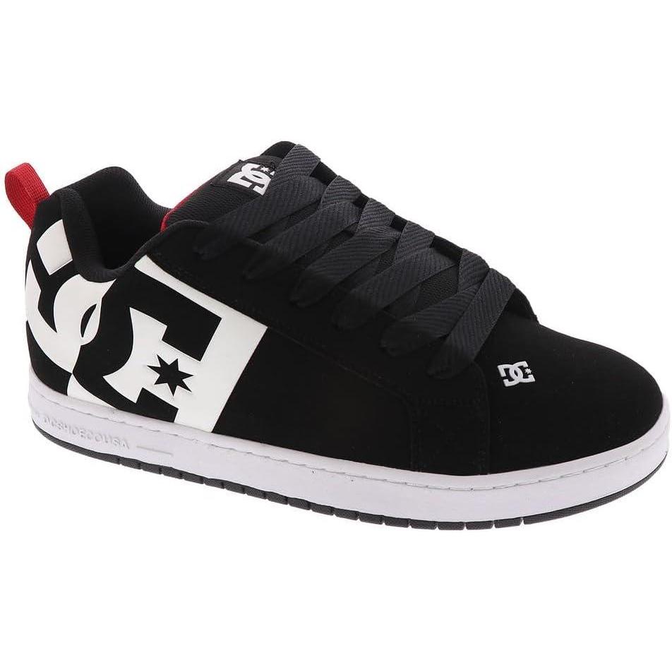 imageDC Mens Court Graffik Sq Low Skate ShoeBlackWhiteRed
