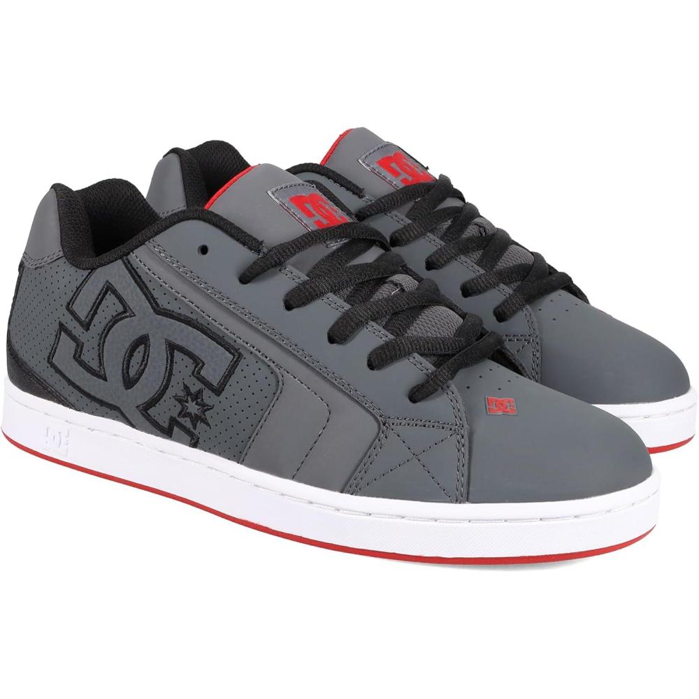 imageDC Mens Net Skate Shoe GreyBlackRED 9
