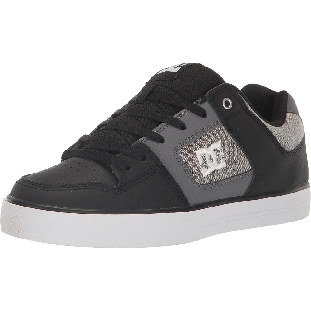 imageDC Mens Pure Casual Low Top Lace Up Skate Shoe SneakerBlackWhiteArmor