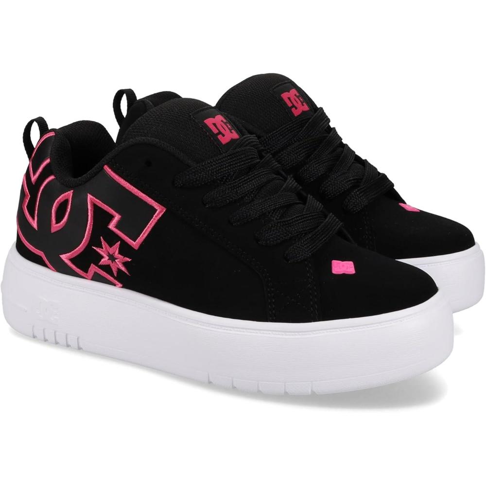 imageDC Shoes Womens Court Graffik Platform SneakerBlackPinkWhite