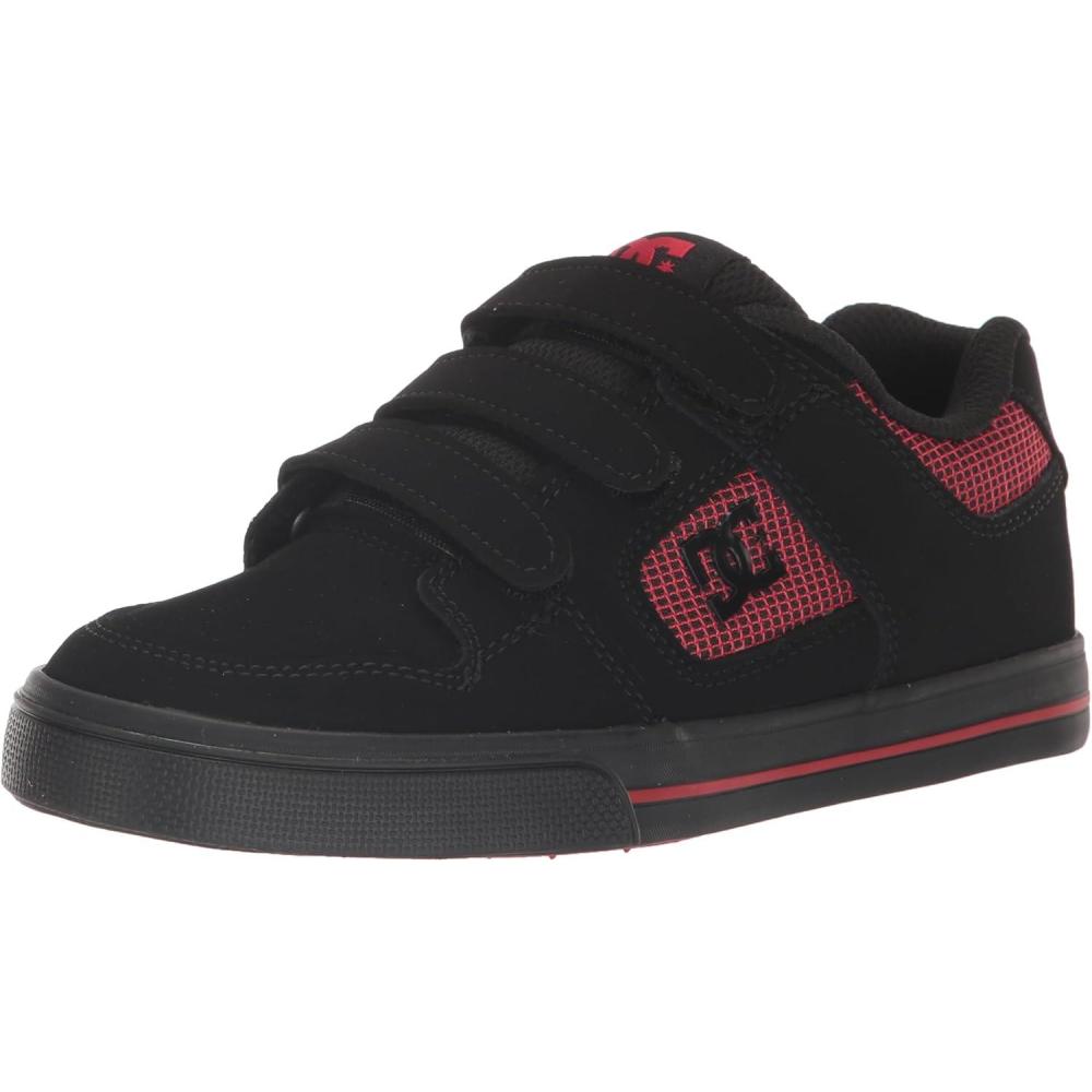 imageDC UnisexChild Pure V Low Skate ShoeBlackBlackRed