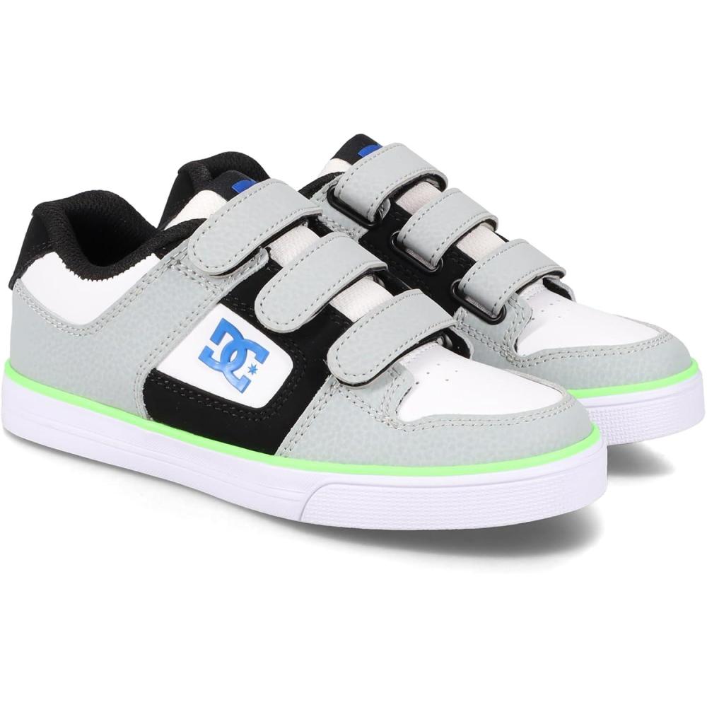 imageDC UnisexChild Pure V Low Skate ShoeGreyBlackBlueGreen