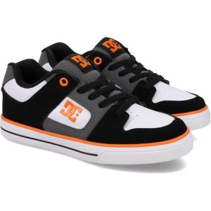 DC Kids’ Pure Elastic Skate Shoe(Black/Grey/Orange)