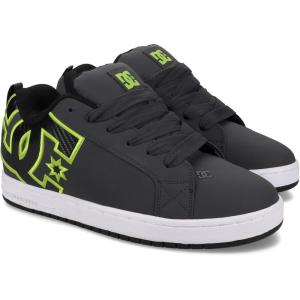 DC Men’s 43i Court Graffik Skate Sneaker(Grey/Black/Green)