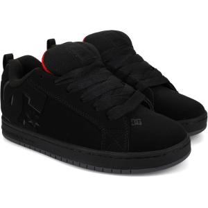 DC Men’s Court Graffik Casual Low Top Skate Shoe Sneaker(Black/Black/Red)
