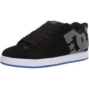 DC Mens Court Graffik Casual Low Top Skate Shoe SneakerSkate Shoe(Black/Grey/Blue)