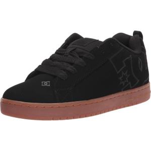 DC Mens Court Graffik Casual Low Top Skate Shoe SneakerSkate Shoe(Black/Gum/Black)