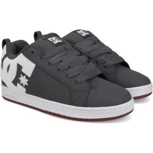 DC Men’s Court Graffik Skate Shoe, Grey/White(Grey/White)