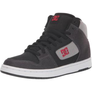 DC Mens Men’s Manteca 4 Low Skate Shoe(Black/Red/Grey)