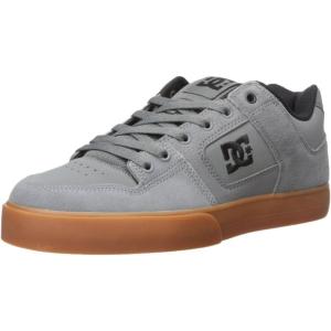 DC Men’s Pure Casual Low Top Lace Up Skate Shoe Sneaker(Grey/Gum)