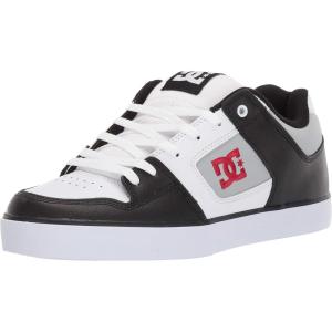 DC Men’s Pure Casual Low Top Lace Up Skate Shoe Sneaker(White/Grey/Black)