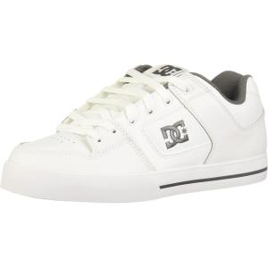 DC Men’s Pure Casual Low Top Skate Shoe, White/Battleship/White, 8 D US