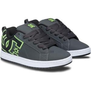 DC Men’s Pure Skate Shoe(Grey Black Green)