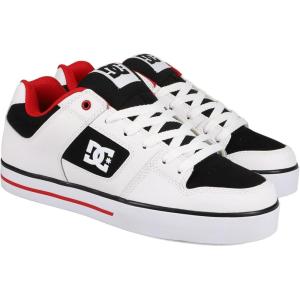 DC Men’s Pure Skate Shoe(White/Black/Red)
