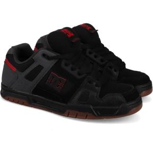 DC Men’s Stag Skate Shoe(Black/Red/Gum)