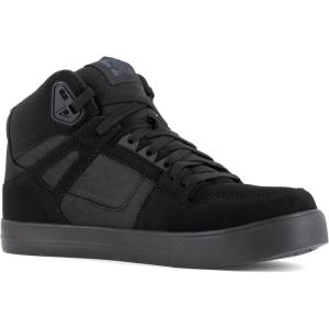 DC Shoes Men’s Pure Work Black and Dark Gray Composite Toe Boots Construction Shoe(Black)