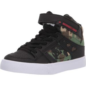 DC Shoes Unisex-Child Pure High Top Ev Skate Shoes with Ankle Strap and Elastic Laces(Black Camo)