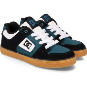 DC Shoes Unisex-Child Pure Skate Shoe(Black/White/Dk Green)