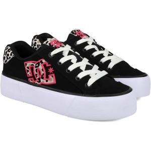 DC Shoes Women’s Chelsea Platform Skate Shoe(Black/Pink/Leopard)