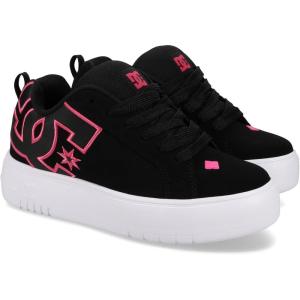 DC Shoes Women’s Court Graffik Platform Sneaker(Black/Pink/White)