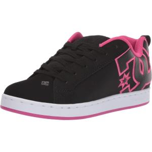 DC Womens Dc Women’s Court Graffik Casual Skate Shoe(Black/Pink Stencil)